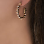 14K Crystal Giselle Hoops