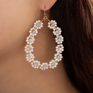 Harper White Flower Earrings