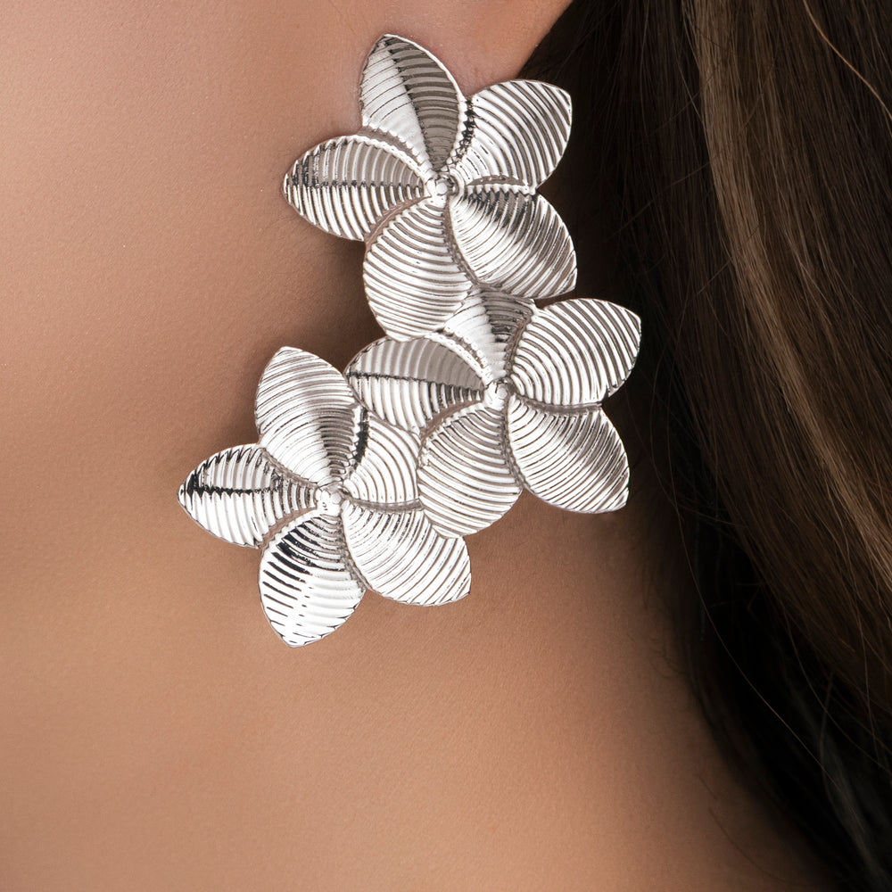 Bethany Flower Earrings (Silver)