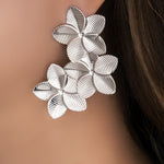 Bethany Flower Earrings (Silver)