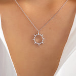 Crystal Burst Necklace (Silver)