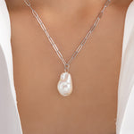 Tania Pearl Necklace (Silver)