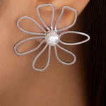 Alora Flower Earrings (Silver)