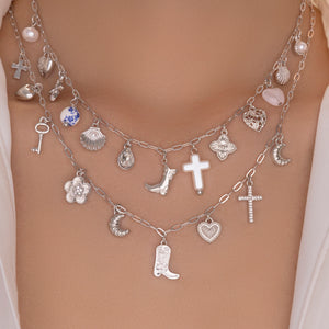 Betsy Charm Necklace Set (Silver)
