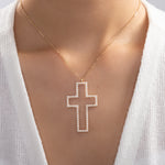 Mini Pearl Cross Necklace