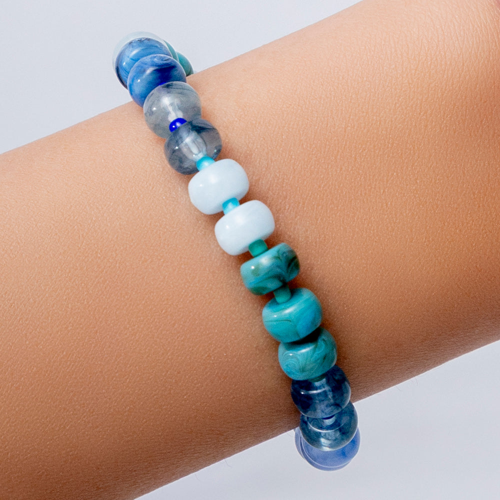 Blossom Bead Bracelet (Blue)