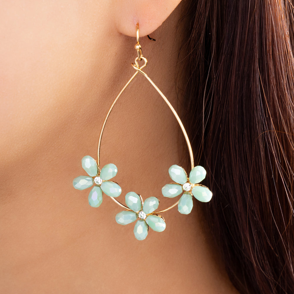 Nelly Flower Earrings (Green)