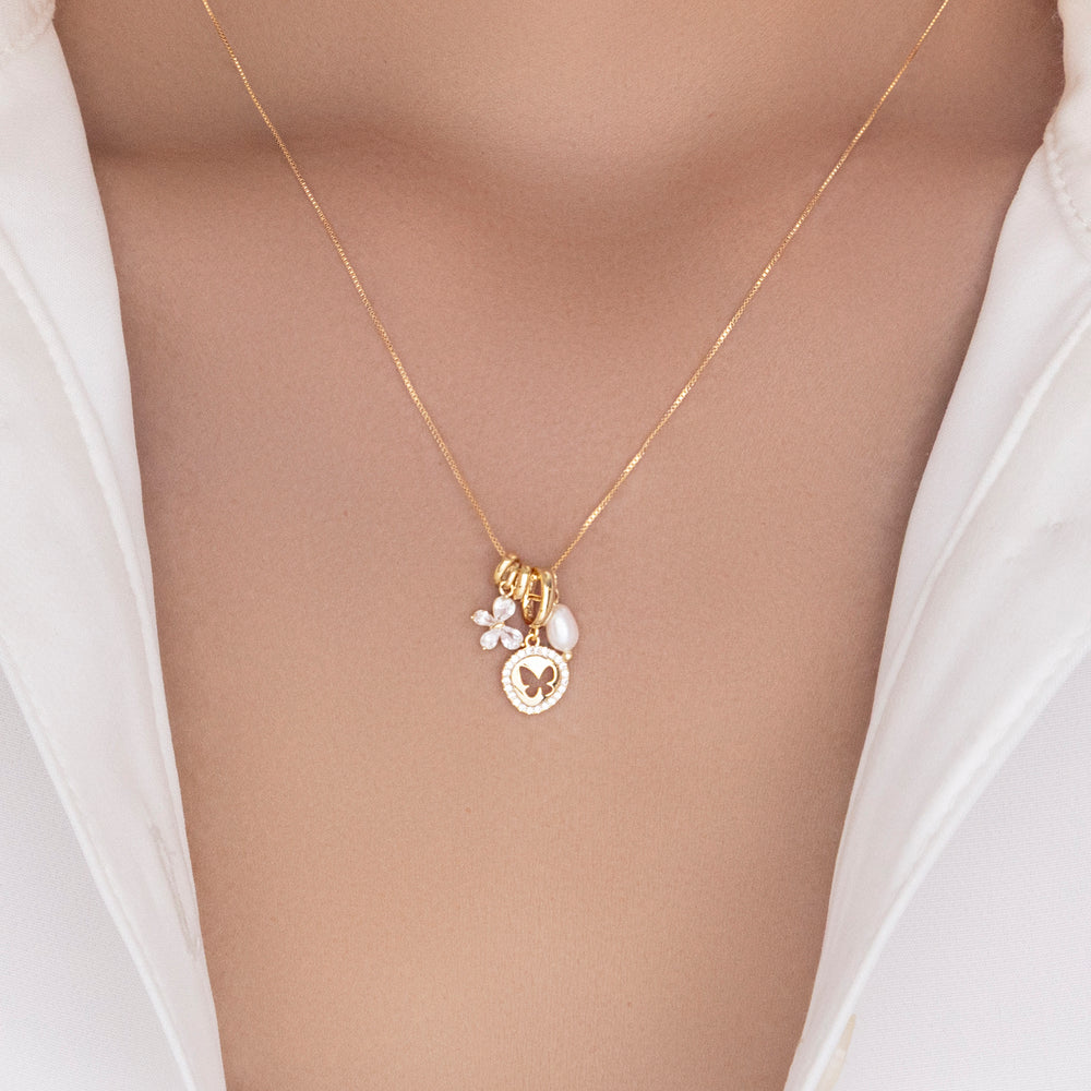 Double Butterfly Pendant Necklace
