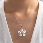 Faux Pearl Flower Necklace