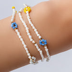 Multi Flower Bead Bracelet