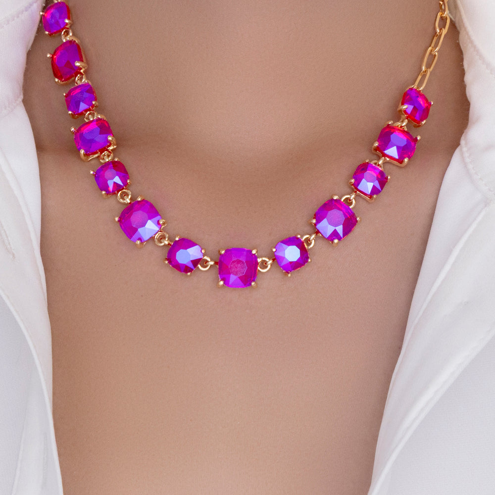 Crystal Debbie Necklace (Iridescent Pink)