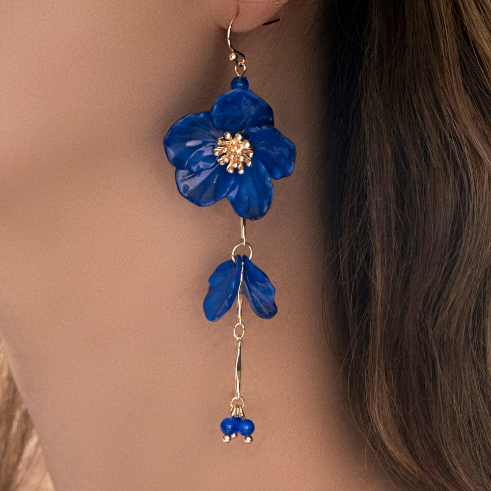 Eden Flower Earrings (Blue)