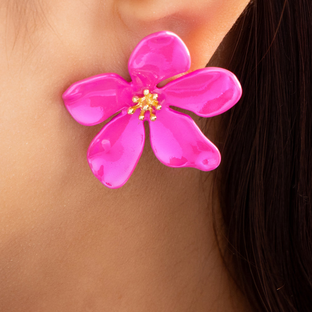 Kathleen Flower Earrings (Pink)