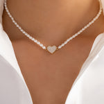 Classic Heart Pearl Necklace