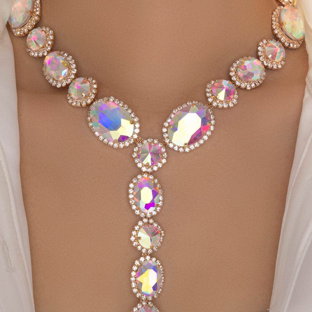 Bold Crystal Necklace (Iridescent)