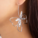 Crystal Butterfly Earrings (Silver)