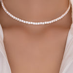 Simple Crystal Choker (Silver)