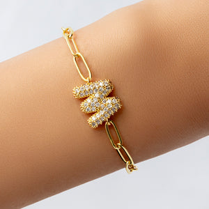 Crystal Bubble Letter Bracelet (W)