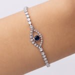 Classic Crystal Eye Bracelet (Silver)