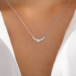 Dainty Crystal Necklace (Silver)