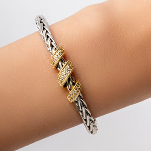 Silver & Gold Crystal Harry Cuff