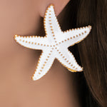 White Carolina Shell Earrings