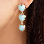 Heart Drop Earrings (Turquoise)