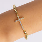 Crystal Cross & Dot Bracelet