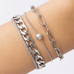 Joanna Chain Bracelet Set (Silver)