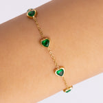 Emerald Small Heart Bracelet