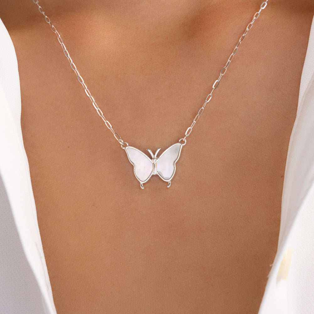 Joella Butterfly Necklace (Silver)