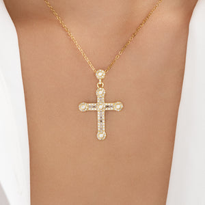 Crystal Jerry Cross Necklace