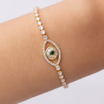 Emerald Crystal Eye Bracelet