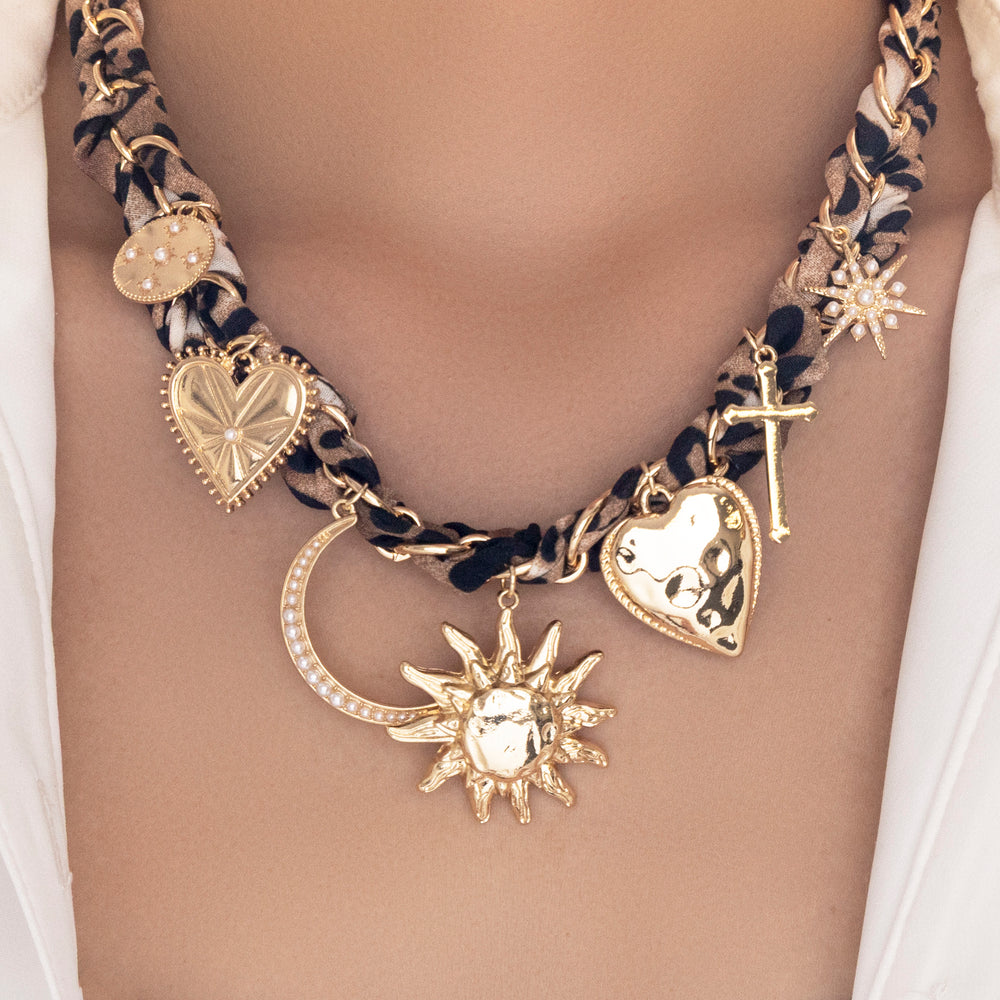 Leopard Moon Charm Necklace