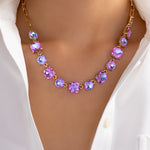 Iridescent Crystal Necklace (Purple)