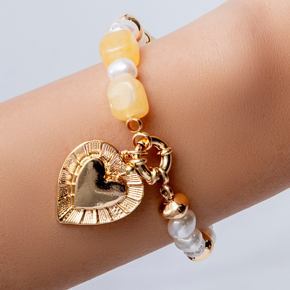 Ella Heart Bracelet (Yellow)