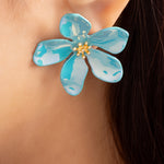Kathleen Flower Earrings (Turquoise)