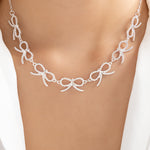 Bow Row Necklace (Silver)