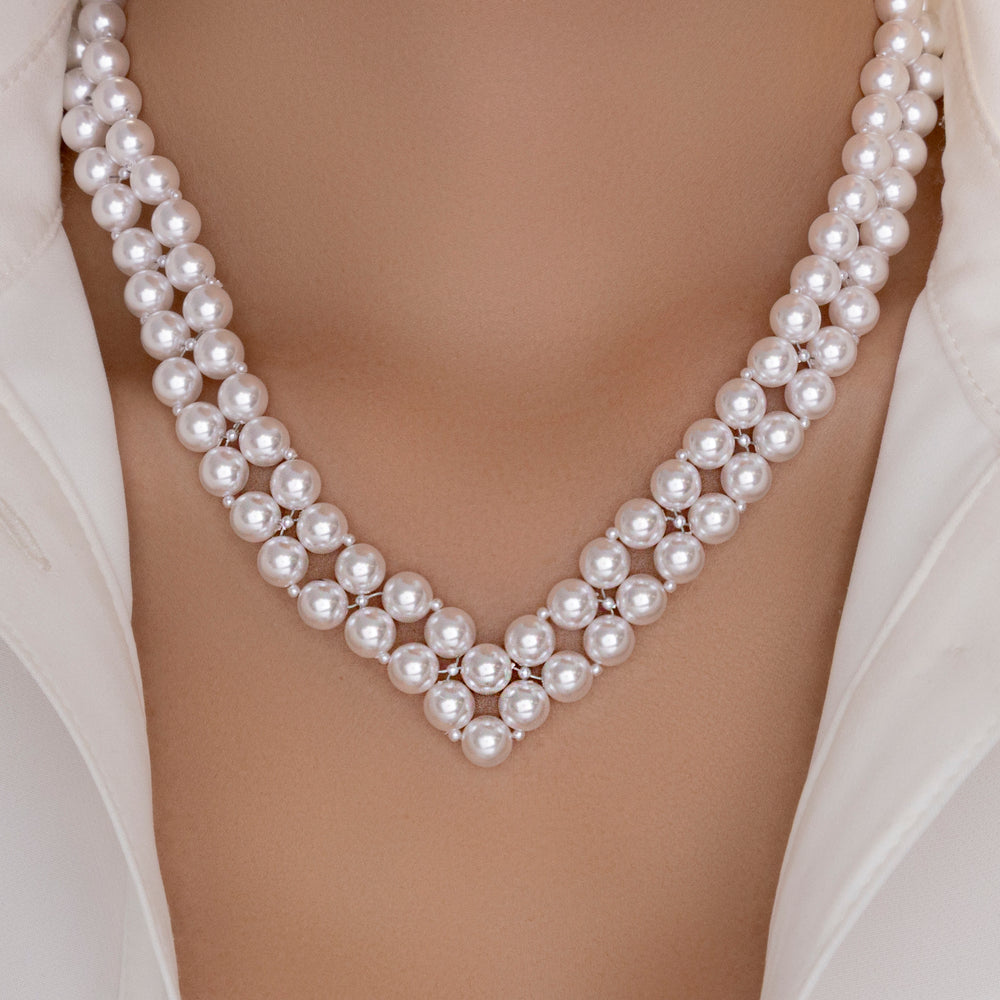 Geneviere Pearl Necklace (Silver) – Love Stylize