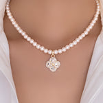 Crystal Steffy Pearl Necklace