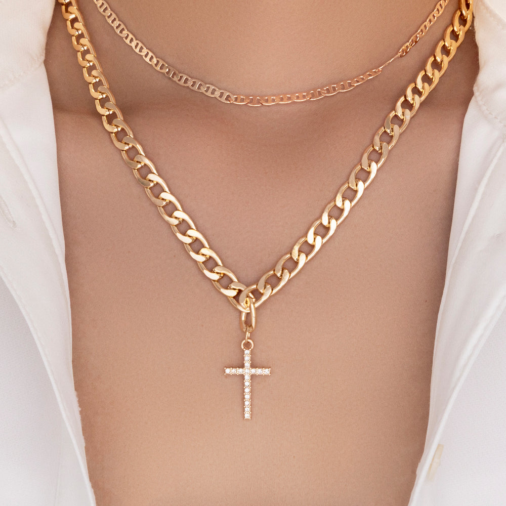 Mabel Crystal Cross Necklace