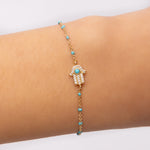 Crystal Hamsa Bracelet (Turquoise)