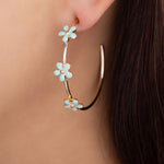 Cindy Flower Hoops (Turquoise)