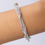 Silver Crystal Twist Bracelet Set (Iridescent)