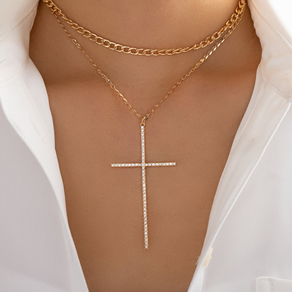 Leticia Crystal Cross Necklace