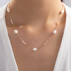 Aaron Pearl Necklace (Pink)