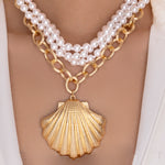 Shell & Pearl Necklace Set