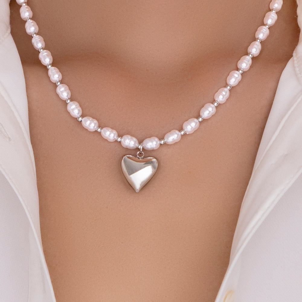 Tessie Heart Necklace (Silver)