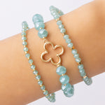 Matte Clover Bracelet Set (Turquoise)