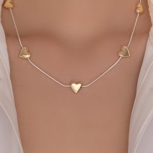 Silver & Gold Heart Necklace